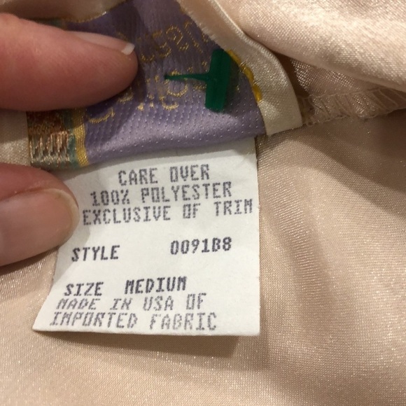 California  Dynasty vintage nude bridal lingerie full slip and robe with lace M - Picture 4 of 16